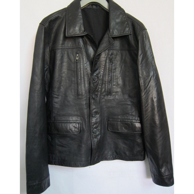 Real Scooter Jackets Motorcycle Leather Blazer Goatskin Hide Bomber Coats – Clothes and Clothing price