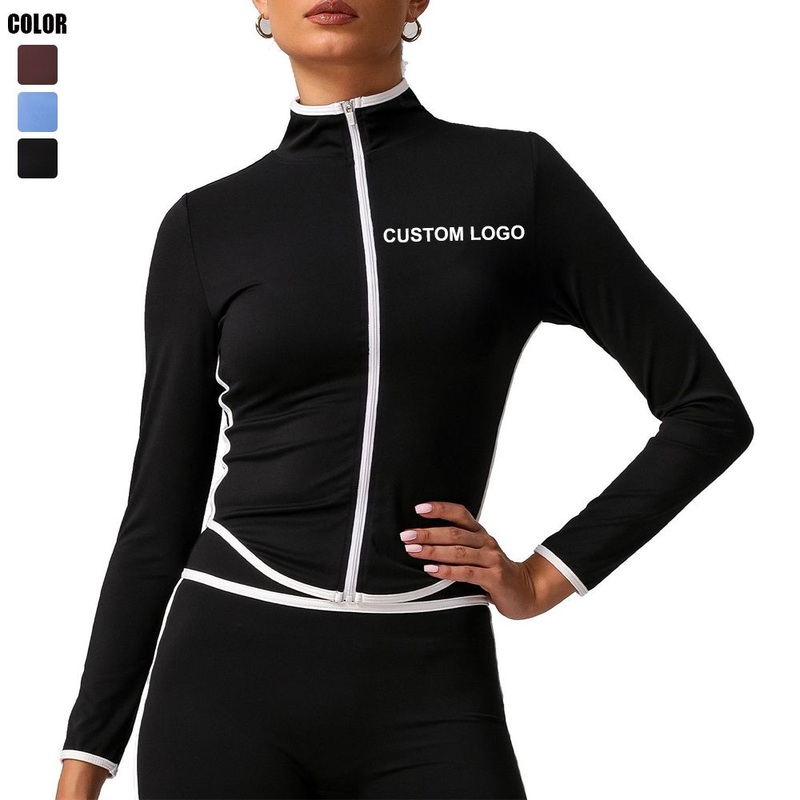 Sports Yoga Coat Quick-Dry Standing-Collar Long-Sleeve Jacket Fashion Outdoor Fitness Wear Top – Long-Sleeve Sports Jacket and Yoga Jacket price