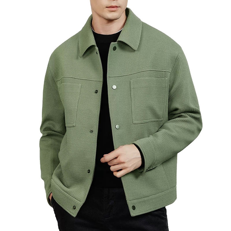2025 Autumn New Simple Style Custom Mens Fashion Jacket High Quality Solid Color Multi Pocket Turn Down Collar Casual Slim Jacket for Men – Vintage Jackets and Slim Fit Jacket price