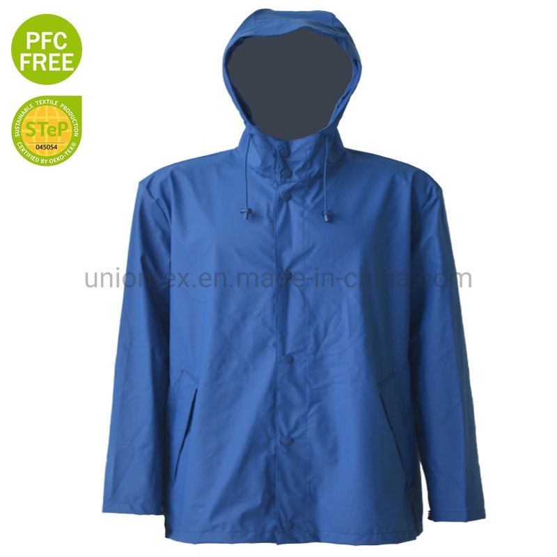 Custom Design PU Polyester Fashion Waterproof Raincoat for Mens Windproof Rain Jacket Wholesale – Short Jacket and PU Jacket price