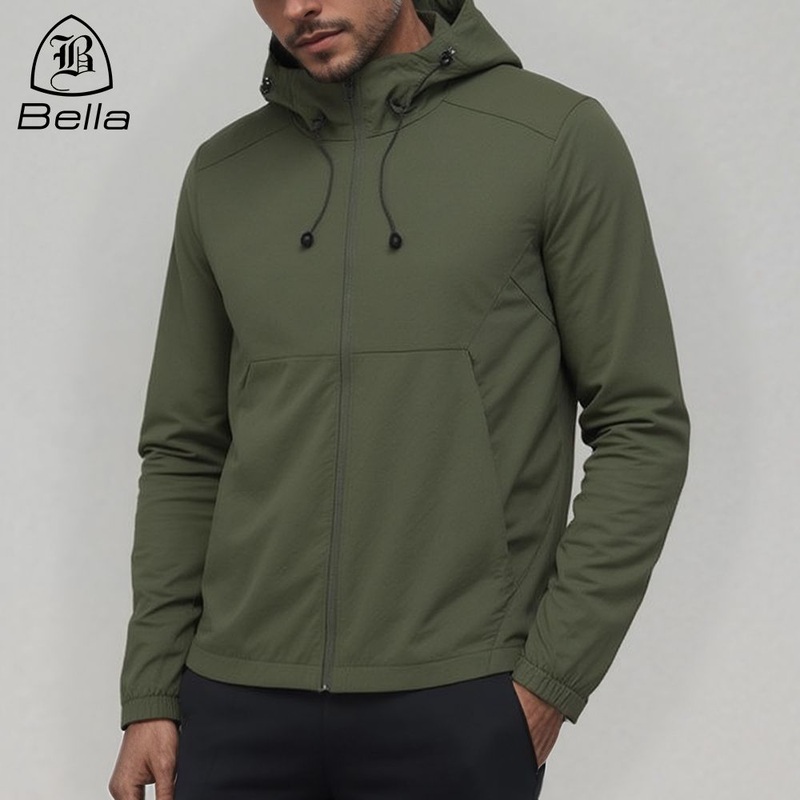 High-End Custom Lightweight Windbreaker Waterproof Rain Jacket Man Outdoor Hiking Sport Full Zipper Hooded Jackets – Hooded Jackets and Man Jackets price