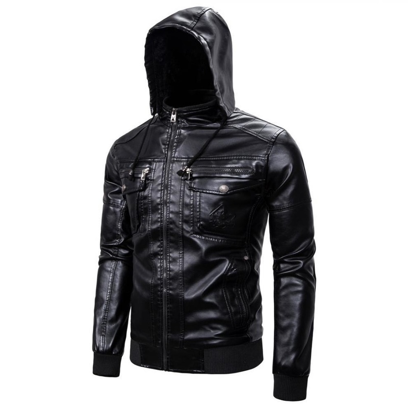 Men Slim Fit PU Faux Leather Jacket Waterproof Windproof Factory Custom – PU Synthetic Leather and Leather Jacket price