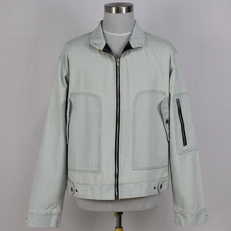 Mens Standing-Collared Casual Long Sleeve Jackets Heavy Duty Leisure Denim Jackets – Jacket and Hoodie Jacket price