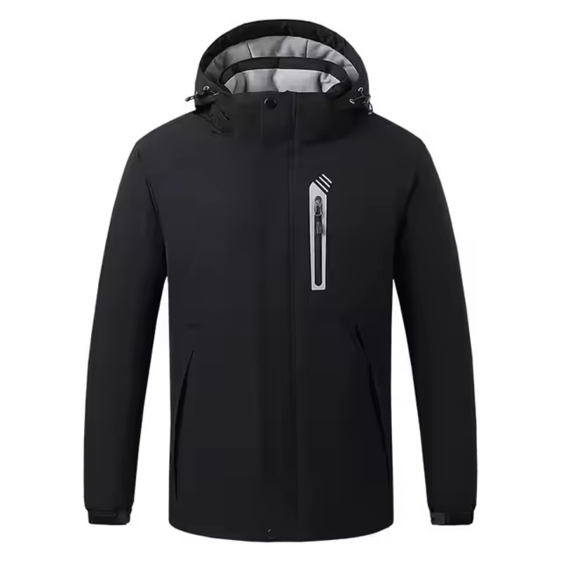 Mens Waterproof and Windproof Heated Winter Jacket Formal O-Neck Cotton Warm Motorcycle Jacket with Zipper Closure – Heated Motorcycle Jacket and Intelligent Heated Coat price