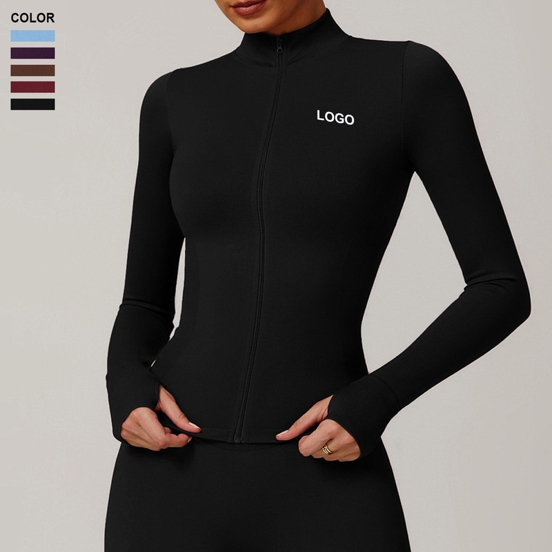 Women Coat Windproof Slim Warm Sports Jacket Standing-Collar Full-Zipper Yoga Clothing – Yoga and Gym price