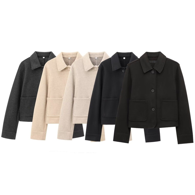 Za Womens Clothing Pocket Casual Single Breasted Soft Womens Jacket Long Sleeved – Casual Soft Womens Jacket and Button-up Womens Jacket price