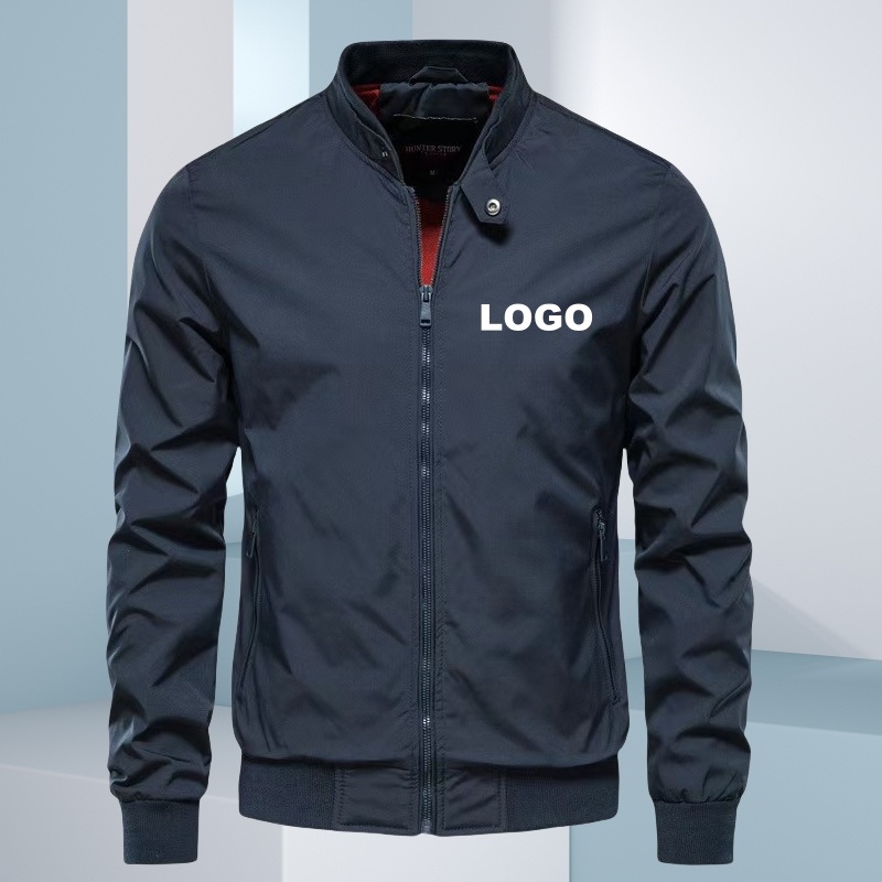 2025 Street Style Custom Logo Windbreaker Bomber Jacket for Men – Fashion Streetwear Jacket Men and Zip Pocket Bomber Jacket price