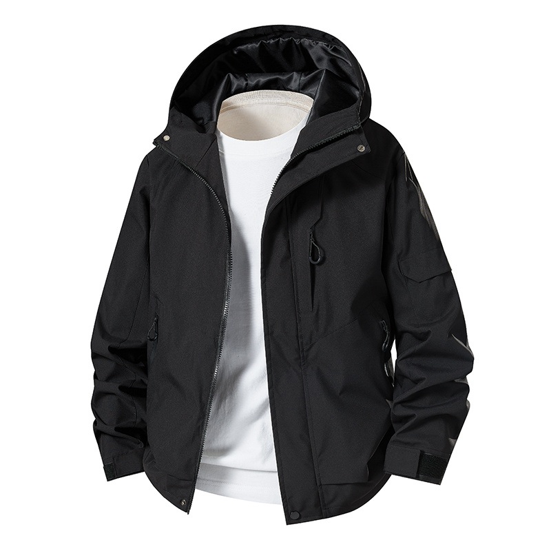 Comfortable Solid Color Zipper Wind-Resistant Waterproof Men Hooded Outdoor Jacket – Men Hooded Outdoor Jacket and Wind-Resistant Waterproof Outdoor Parkas price