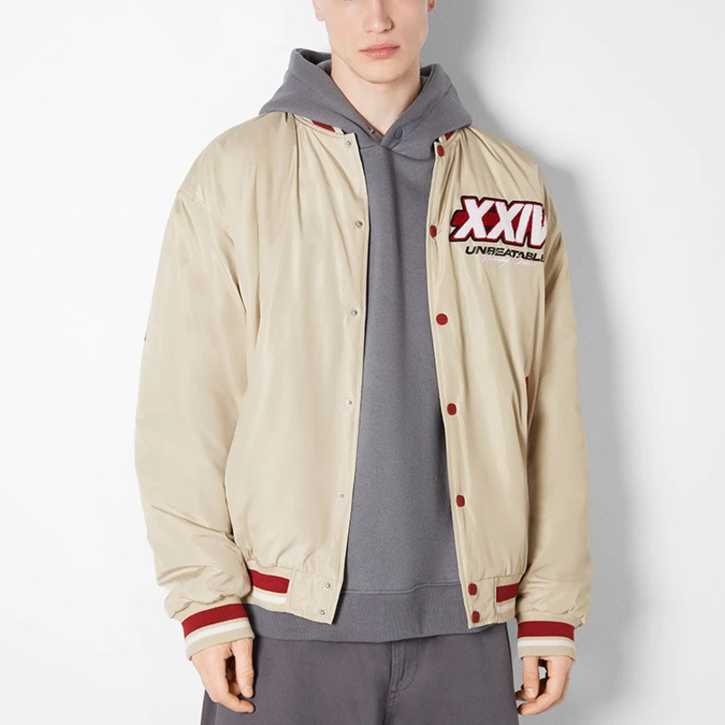 Custom Wholesale Logo High Quality Varsity Jacket Printed Satin College Letterman Bomber Jackets for Men – Baseball Jacket and Leather Jacket price