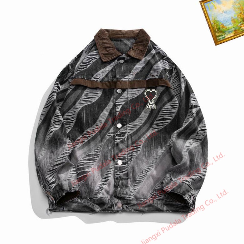 Customized Logo Long Sleeve Designer Fashion Patchwork Washed Denim Jacket – Jacket and Jaket Coat price