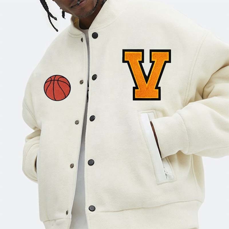 Manufacturers Letterman Street Wear Fleece Chenille Baseball Jersey White Embroidery Wholesale Men Jackets – Varsity Jacket Men and Varsity Jacket Blank price
