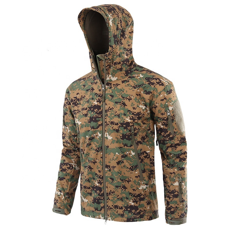 Tactical Multicam Green Camouflage Hooded Waterproof Outdoor Softshell Tactical Jacket – Mens Softshell Jacket and Soft Shell Jacket price