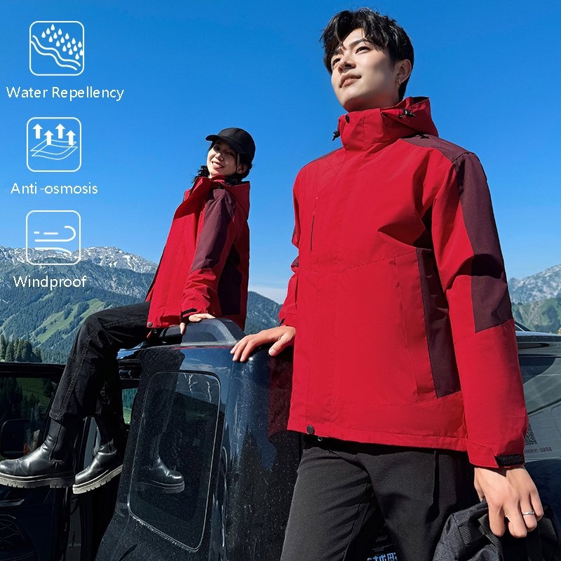 AI-MICH Custom Interchange Jacket Removable Hat Outdoor Travel Windproof Waterproof Rainproof Jacket With Hiking – Soft Shell Jacket and 100% Polyester Fiber price