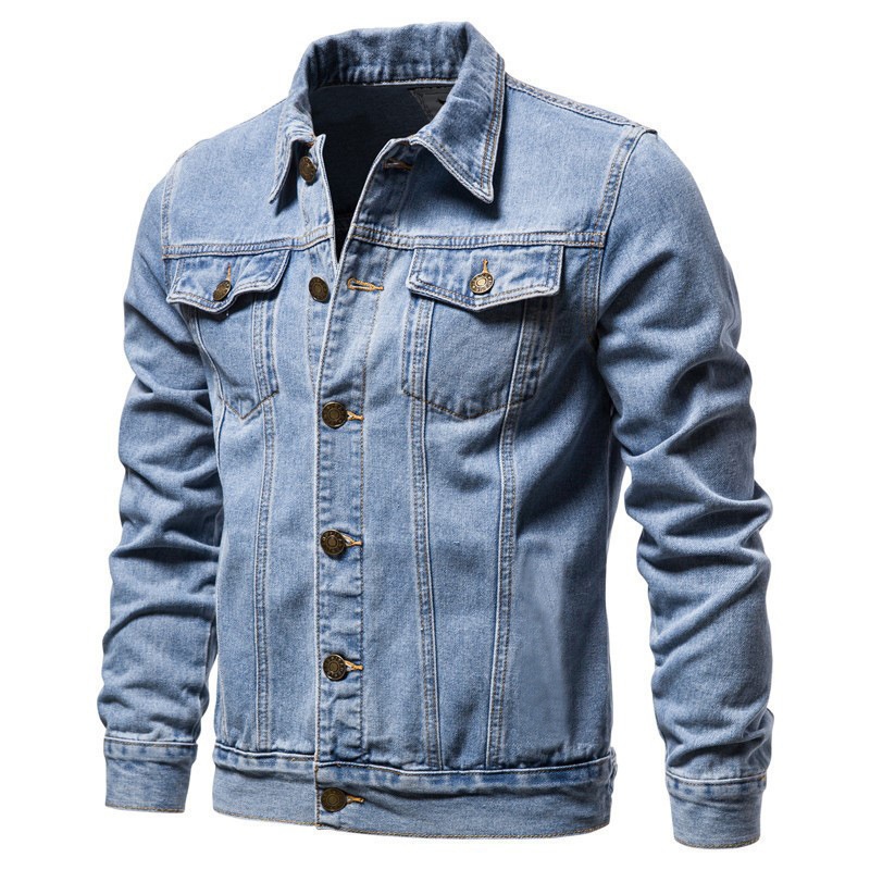 Classic Blue Denim Jacket for Mens Casual Style and Comfort – Spring Denim Jacket and Casual Cotton Coat price