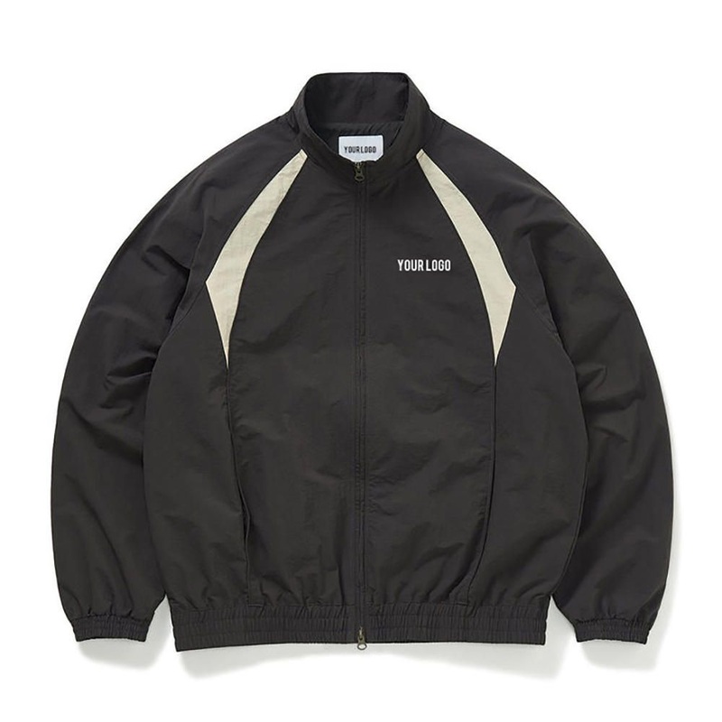 Color Block Stand Collar Blank Retro Track Jacket Unisex Custom Embroidery Zip up Softshell Jacket Men – Retro Jacket and Retro Track Jacket price