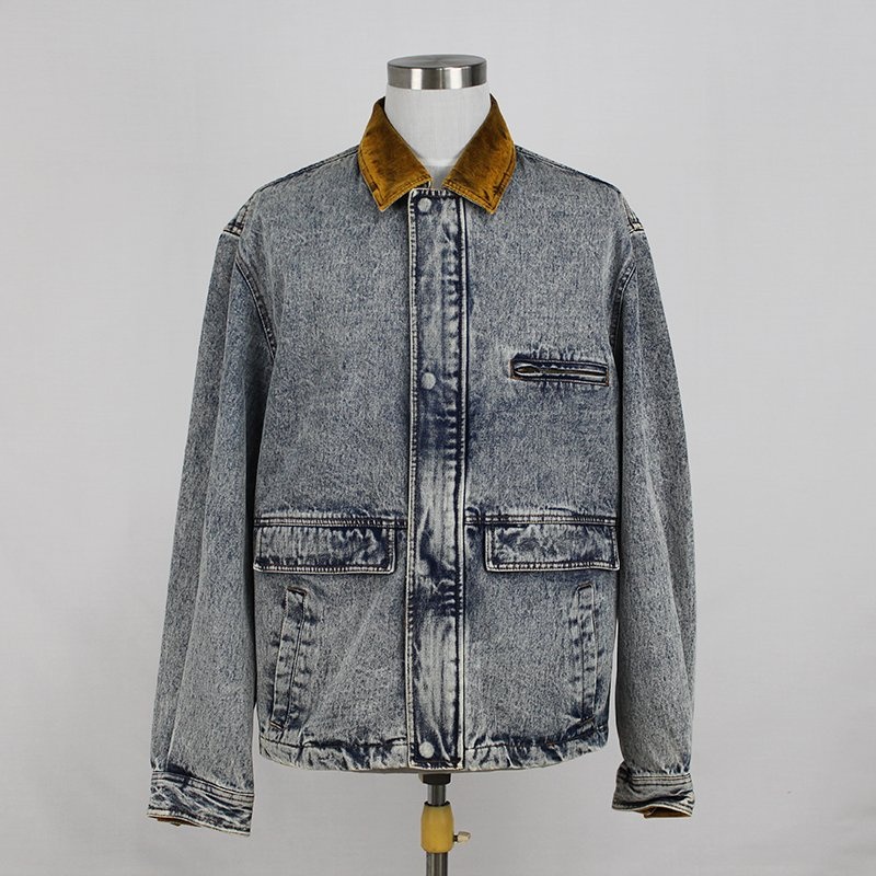 Mens Autumn Cotton Denim with Corduroy Contrast Collar Long Sleeve Trucker Jacket – Denim Jacket and Trucker Jacket price