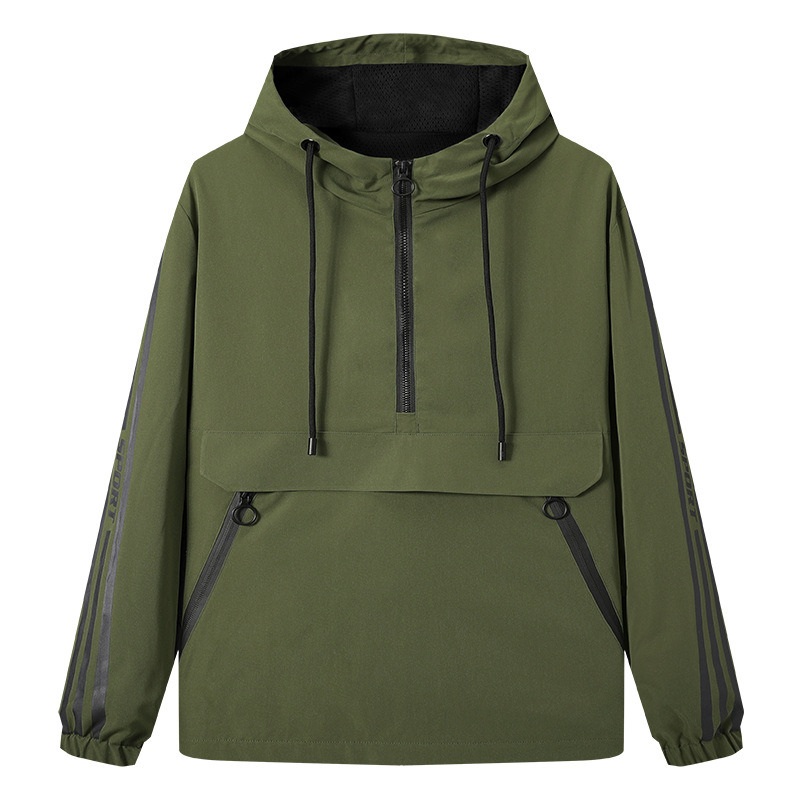 Mens Green Half Zip Waterproof Breathable Comforable Outdoor Winter Men Softshell Jacket – Outerwear and Lightweight Jacket price