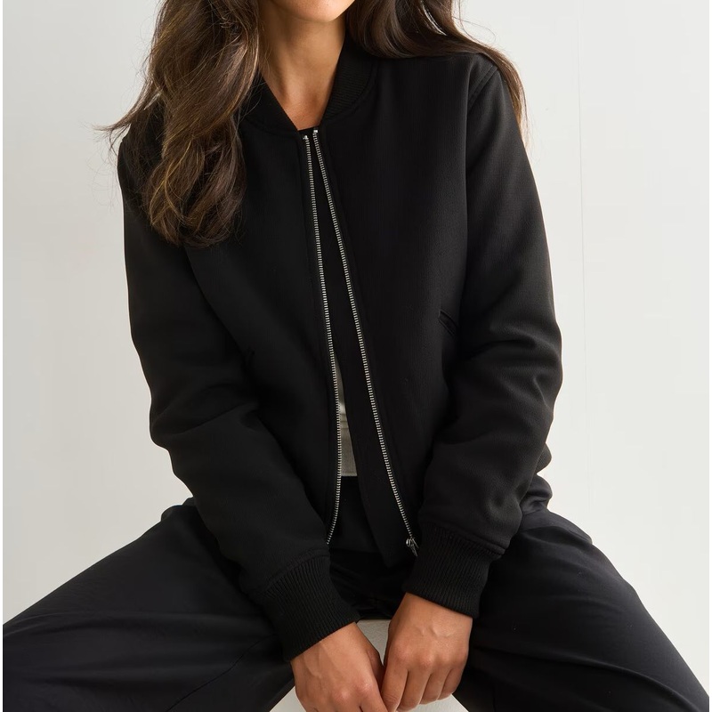 Sleek Black Bomber Jacket for a Chic and Polished Look – Outdoor and Jacket price