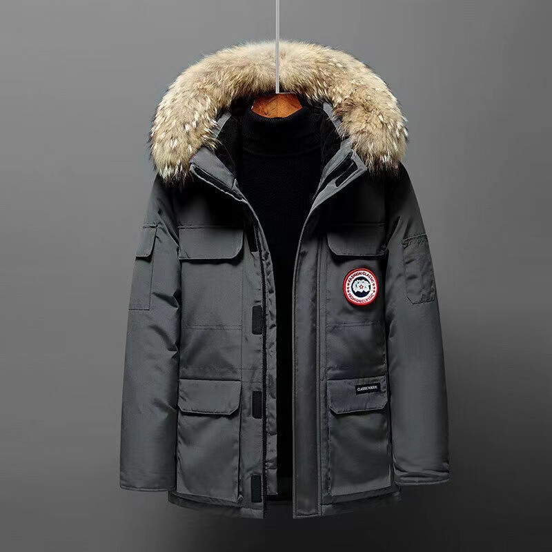 Winter Canada Outdoor Thickening Europe and The Goose Mens Long Windproof Cotton Clothing Cold Hooded for Women Jacket – Winterbomber Jacket and Waterproof price