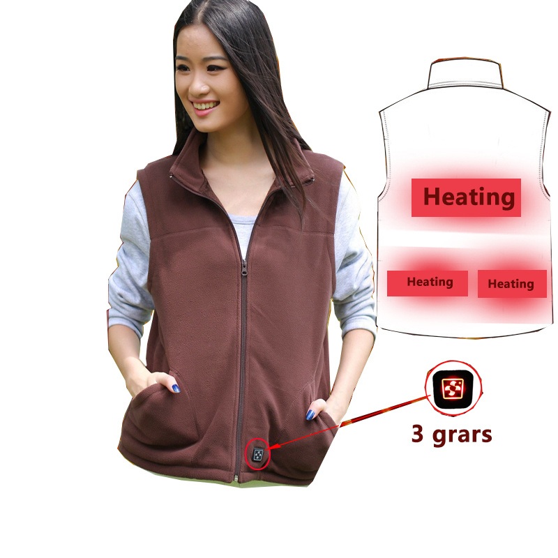 Women s 100% Polyester Fleece Winter Windproof Sleeveless Heated Vest – Womens Heated Fleece Vest and Windproof Sleeveless Heated Vest price