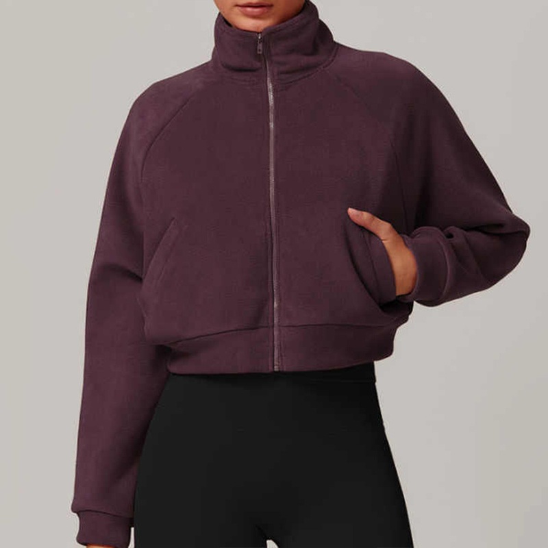 Women Winter Fleece Jacket Warm Keeping Full Zip Sports Coat Windproof – Lapel Fleecejacket and Womens Coats price