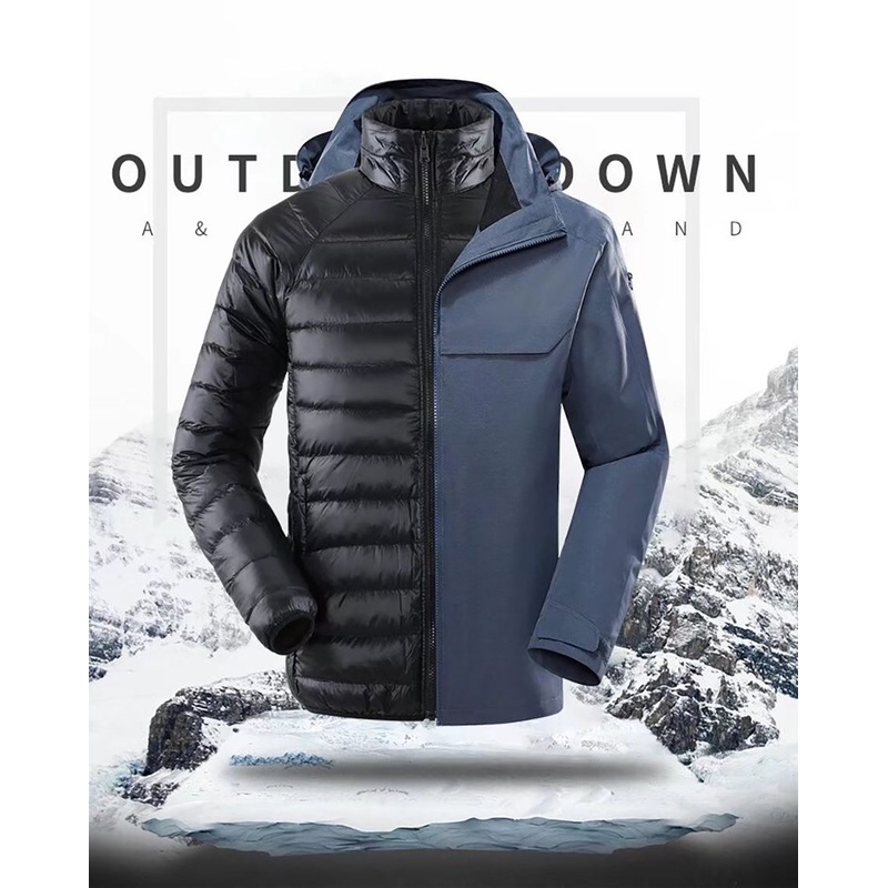 AI-MICH Plain Color Winter Men Outdoor Windproof Hooded Down Coat Down Jackets – Outdoor Jacket and outdoor jacket waterproof price