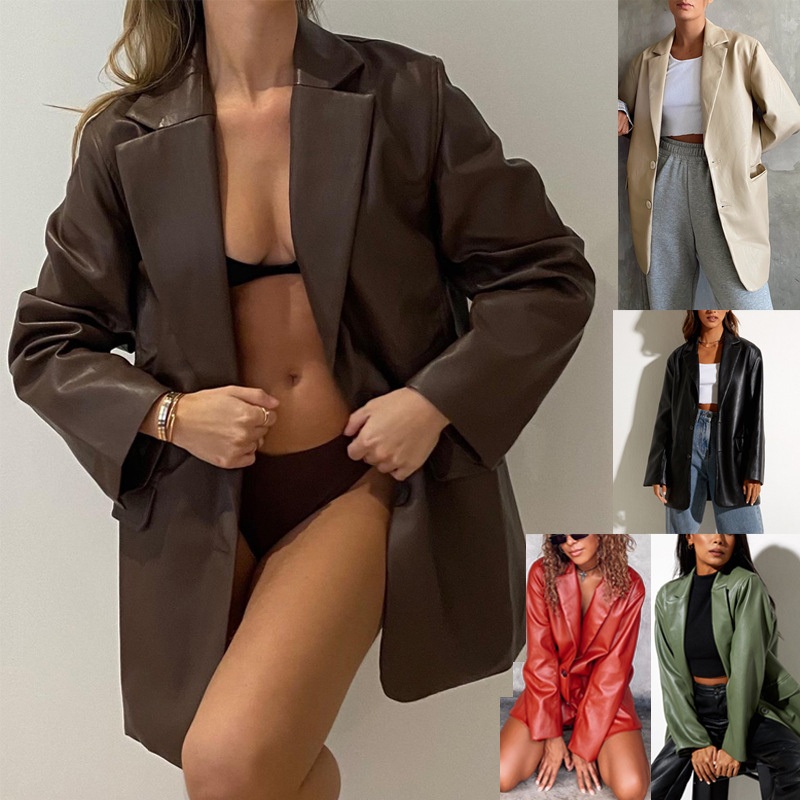 Autumn Winter New Casual Warm Suit Womens Leather Jacket – Women Jacket and Womens Clothing price