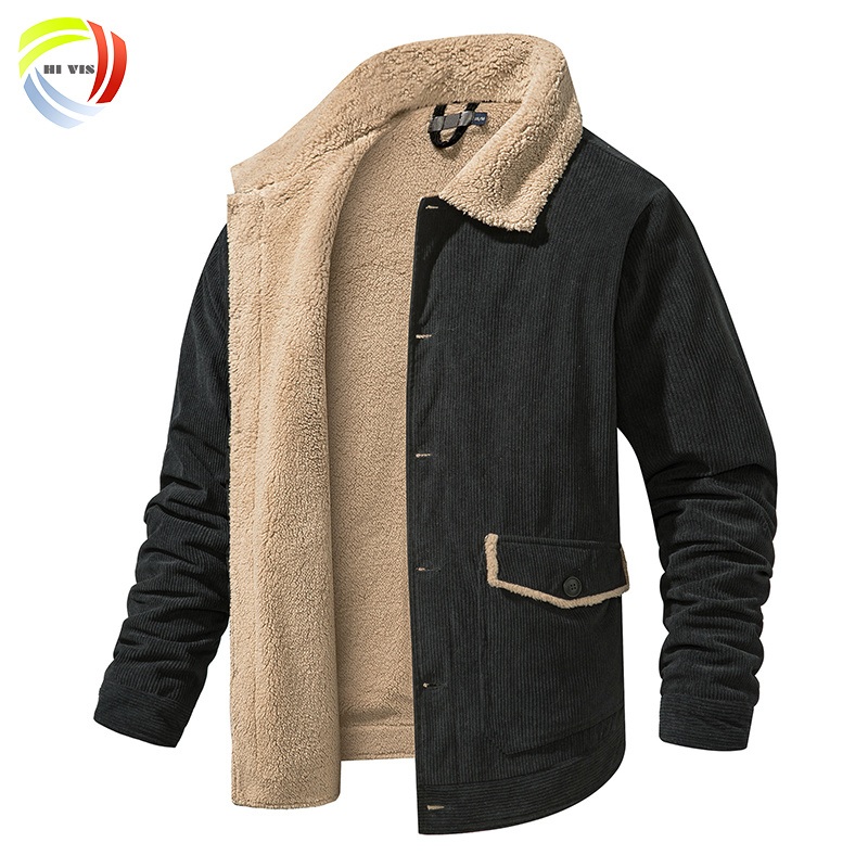Custom Winter Fleece Warm Thick Windproof Jackets Men Casual Jacket Mens Autumn Fashion Corduroy Men Coat – Windproof Jacket and Autumn Fashion Corduroy price