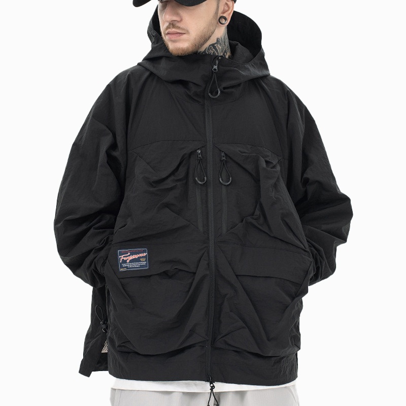 Hot Sell Heavy Weight 100%Polyester Oversized Coat High Street Hip Hop Style Jacket with Pockets – Jacket for Men and Mens Jackets price