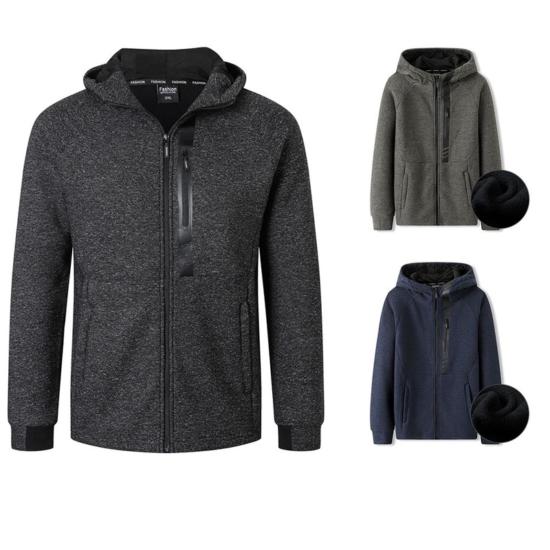 Men Winter Thick Hoodie Fat Man Loose Thick Hoodie Autumn Fashion Heavy Weight 500GSM Zipper Fleece Hoodies for Men Oversize Jacket – Man Fleece Jacket and Athletic Fitness Jacket price