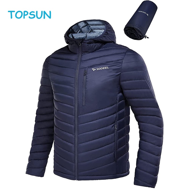 Mens Long-Sleeve Full-Zip Lightweight Packable Hooded Puffer Jacket – Sport Jacket and Rain Jacket price