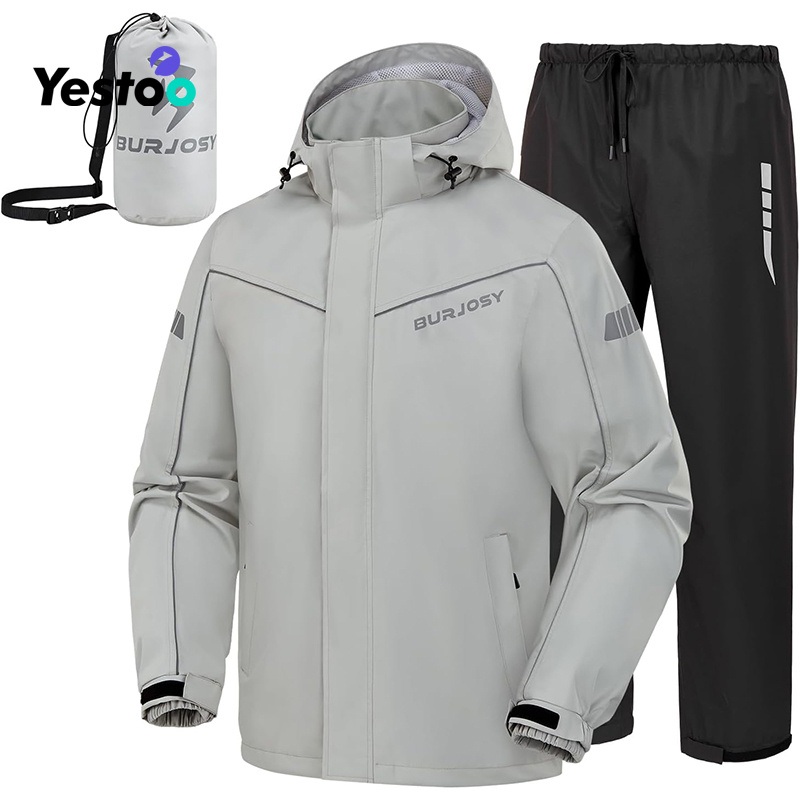 Mens Packable Waterproof Rain Suit – Reflective Jacket & Pants for Golf, Hiking – Packable Rain Suit and Waterproof Jacket Pants price