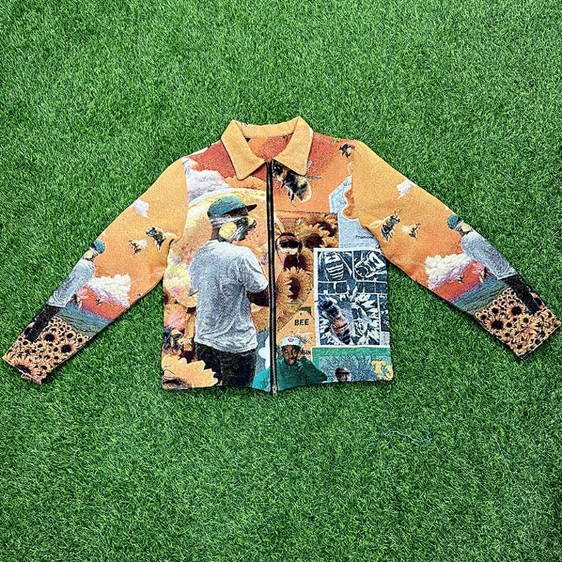 Tyler The Creator Custom Tapestry Clothing Manufacturer Bomber Jacket Tapestri Jacket Shirt Men – Tyler The Creator and Tapestry Jacket price