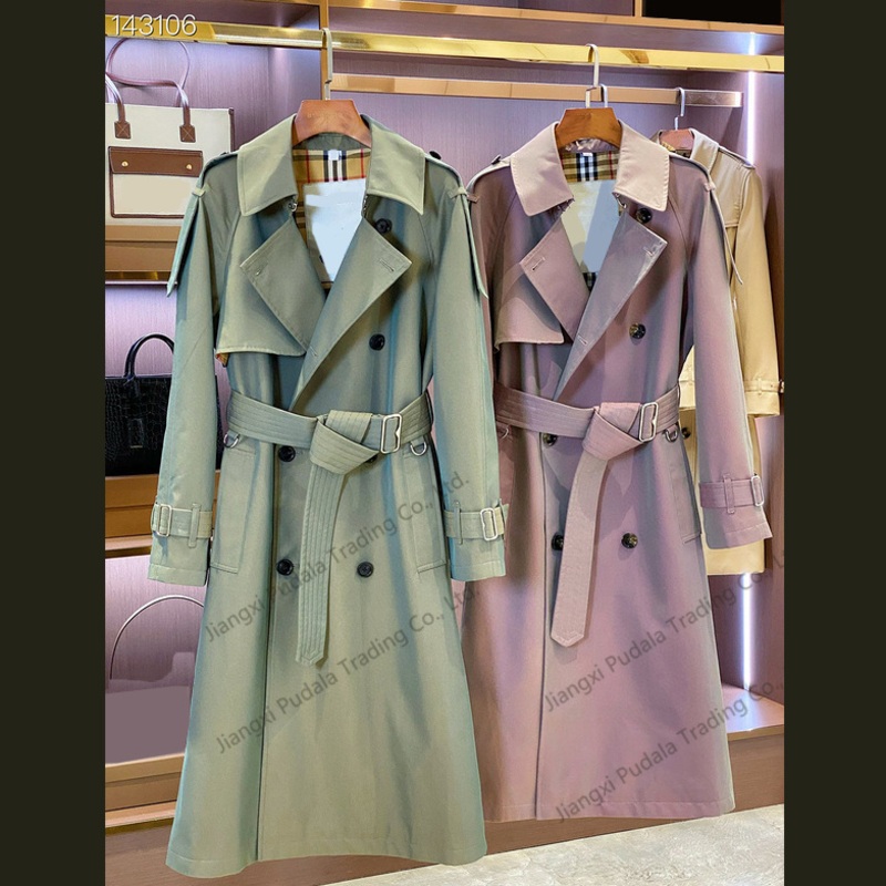 Customized Notched Collar Double Breasted Long Sleeves Trench Coat for Women Windbreaker Jacket – Dust Coat and Jacket price