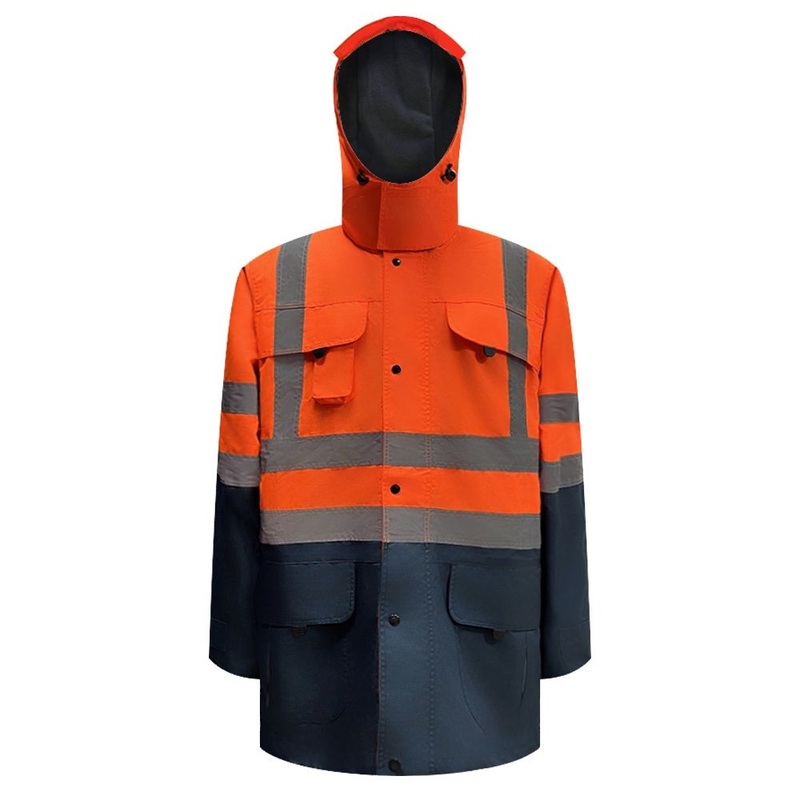 Durable Two – Tone Safety Jacket for Road Workers with Hood & Reflective Strips – Safety Jacket and Reflective Strips Jacket price