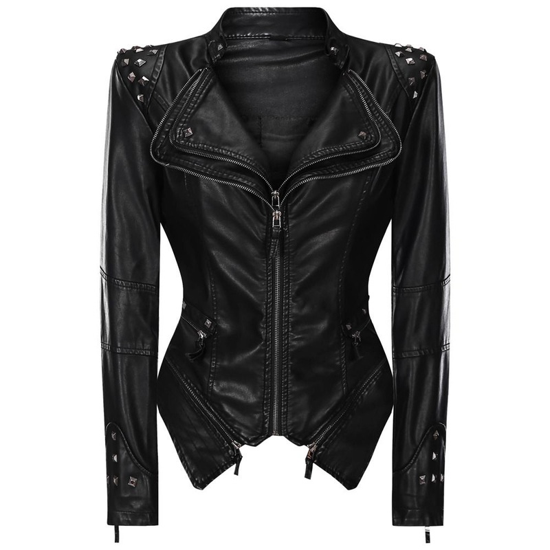 fashion Design PU Synthetic Leather Custom PU Leather Faux Leather Jacket for Women – PU Synthetic Leather and Faux Leather Jacket price