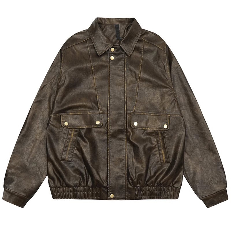 GB China Factory Mens Fall Vintage Motorcycle Biker Bomber Faux PU Leather Jacket Blazer – Casual Jacket and PU Jacket for Men price