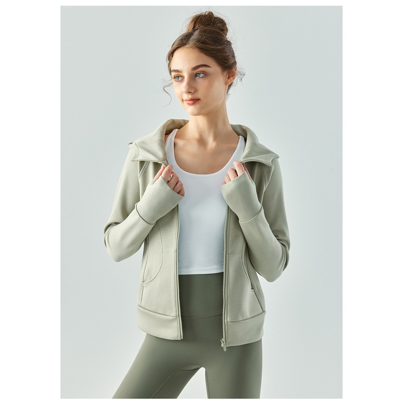 Hot Selling Womens Sport Workout Hoody Jacket Custom Cotton Jacket Gym Yoga Outwear – Women Jacket and Women Sports Jacket price