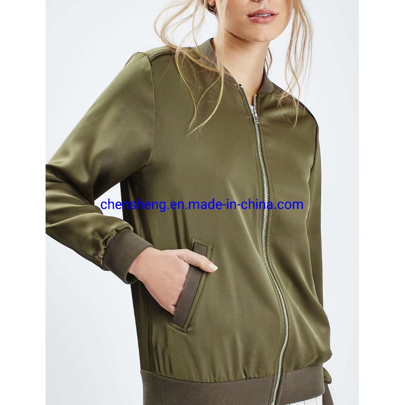 Low MOQ Custom Satin Ladies Bomber Jacket Baseball Jacket Female Winter Varsity Jackets for Women – Fashion and Lightweight price
