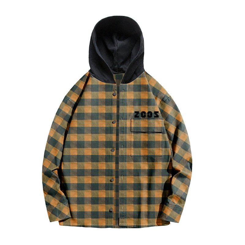 Mens Spring Casual Loose Fashion Oversized Flannel Jacket with Logo – Flannel Jacket and Flannel Jacket Men price