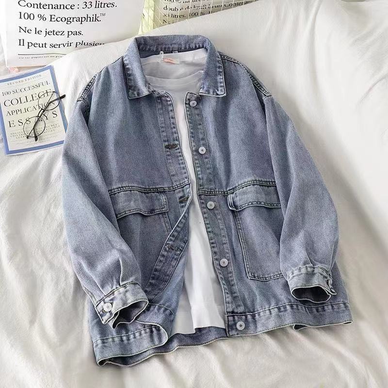 Spring and Autumn Loose Denim Jacket Fashion High Quality Washed Jeans Denim Jacket – Outdoor Tactical Jacket and Flared Sweatpants price