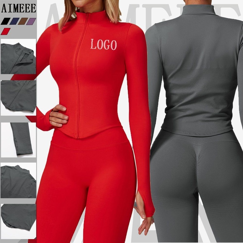 Women S Quick-Drying Stand-up Collar Zipper Long-Sleeved Yoga Coat Outdoor Fitness Jacket – Long Sleeve Breathable Jacket and Sun-Protective Outerwear Jacket price