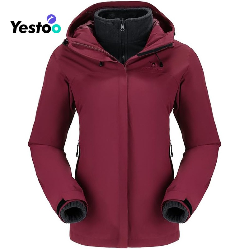 Womens 3-in-1 Thermal Ski Jacket – Water-Resistant Windproof Coat with Detachable Fleece – Wholesale Jackets and Ski Jacket price