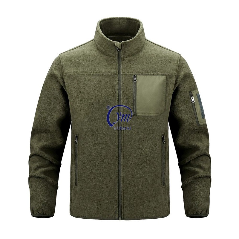 Custom Mens Standing Collar Multi-Pocket Outdoor Hiking Warm Casual Tactical Fleece Jacket – Tactical Fleece Jacket and Outdoor Fleece Jacket price