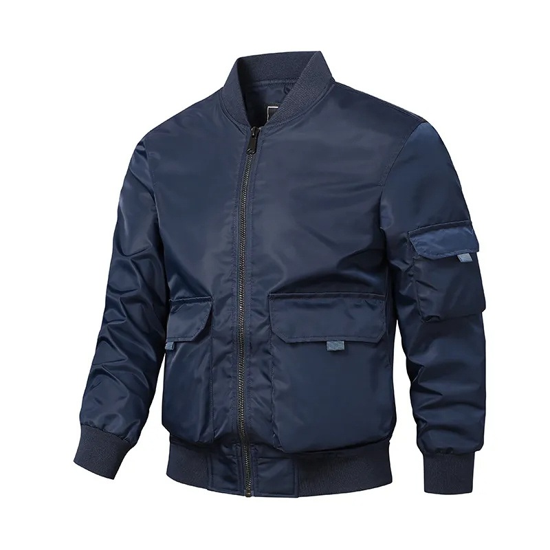Custom New Design Classic Winter Flight Man Bomber Jacket High Quality Printed Coated Casual Zip up Baseball Jackets – Bomber Jacket and Zip up Jacket price