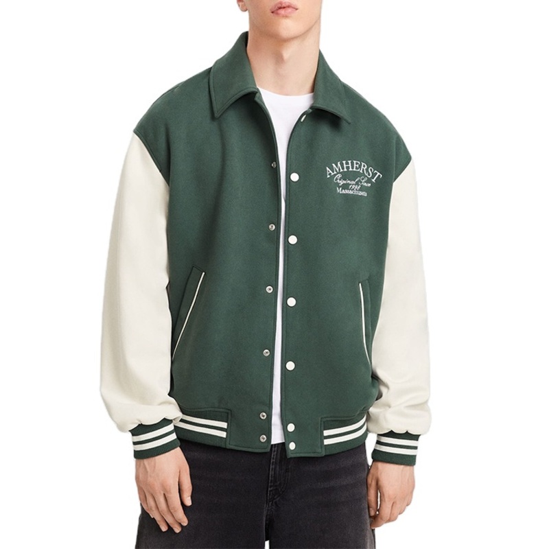 Custom OEM Wholesale Brand Grey Suede Bomber Jackets High Quality Embroidery Suede Varsity Jacket for Men – Denim Jacket and Jean Jacket price