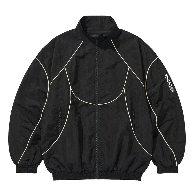 Custom Zipper Vintage Football Jacket with Pipe Blank Lightweight Soft-Shell Nylon Jacket for Men Trench Coat – Track Jacket and Track Jacket Windbreaker price