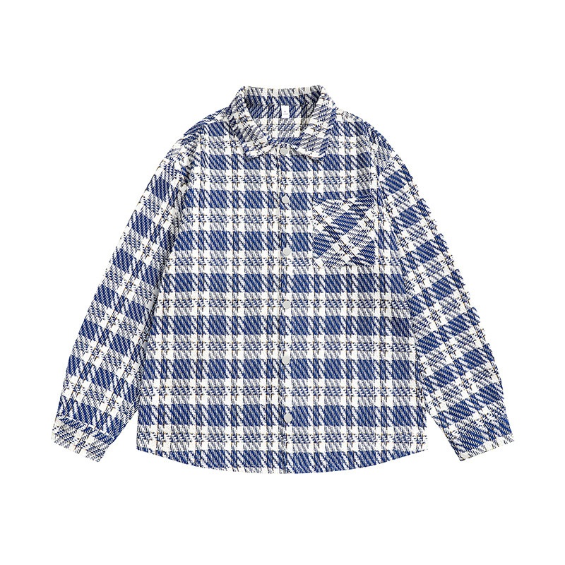 New Style Luxury Quality 85%Cotton 15%Polyester Reflective Plaid Shirt Casual Jacket for Men – Mens Jackets and Jackets for Men price