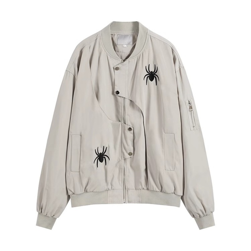 Spider Embroidery Retro Loose Jacket with Rib Collar and Cuff for Women – Casual Jacket and Embroidery Jacket for Women price