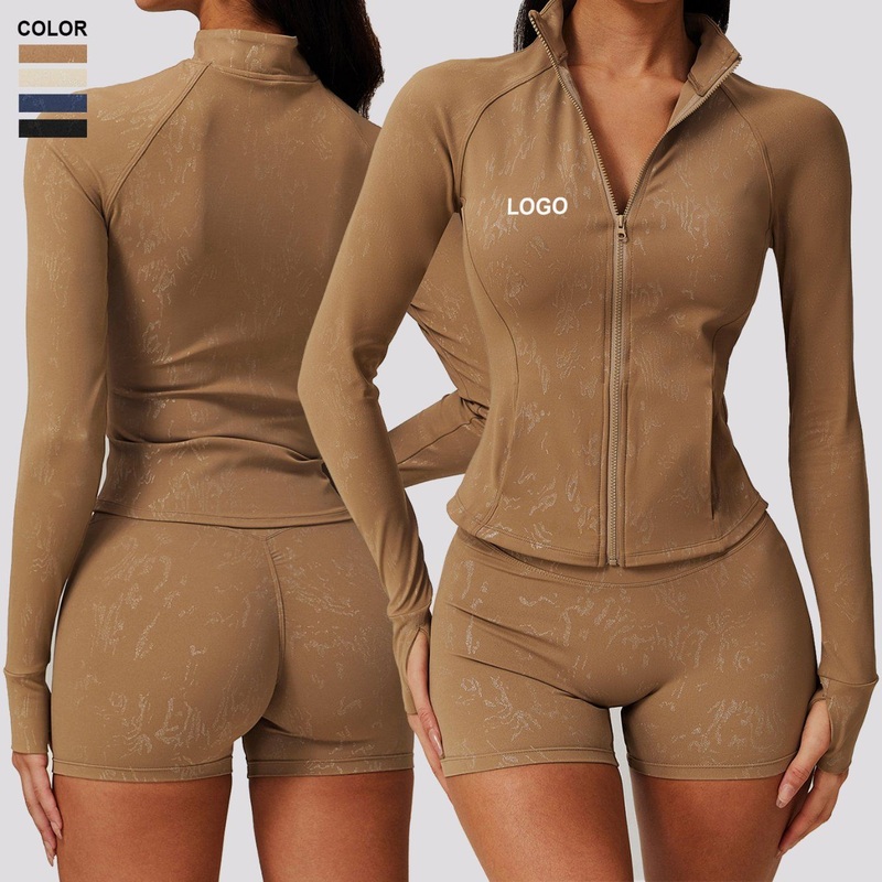 Wholesale Women Zipper Yoga-Coat Quick-Dry Running Blazer Nude Training Fitness Sports Jacket – Yoga and Gym price